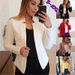 Women's Clothing solid color casual professional small suit jacket tops women's clothing_mkmklike.com