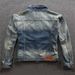 2025 European-USA Style Cowboy Outerwear Men's Cotton Lapel Broken Hole Single-Breasted Vintage Loose Cargo Denim Jacket M-5XL_mkmklike.com