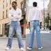 Men’s Ripped Knee Destroyed Jeans – High-Waisted Streetwear Denim Pants With Distressed Details (XL-3XL, Light/Medium Wash)_mkmklike.com