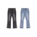 Vintage Washed Denim Jeans – Men’s High Street Wide-Leg Bootcut Jeans With Fringe Detail (S-XL)_mkmklike.com