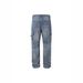 Vintage Distressed Patchwork Denim Jeans With Colorful Stone Studs - High Street Straight Leg Casual Pants For Men & Women_mkmklike.com