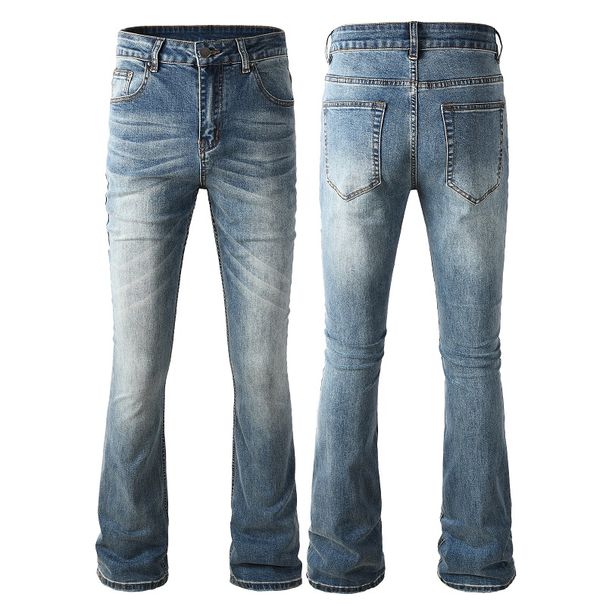 Unisex Plus Sizes Jeans High Vintage Street Zipper Fly Regular Jeans_mkmklike.com