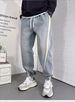 Men's Clothing Men's Straight Leg Jeans Washed Vintage Distressed Loose Fit Wide Leg Pants Autumn Winter American High Street Trendy Clothing_mkmklike.com