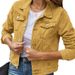 Women's Denim Jacket With Turn-Down Collar & Front Pockets, Slim Fit Short Casual Coat, Streetwear Fashion For All Sizes_mkmklike.com