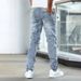 Men's Clothing Popular Stretch Men's Casual Solid Color Jeans Men's Slim Fit Versatile Black Gray Dark Blue Men's Trousers_mkmklike.com