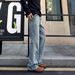"Men's Retro Lightning Bolt Flared Jeans – Vintage 70s Style, Clean Fit, Straight Leg Comfort (S-3XL)"_mkmklike.com