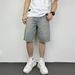 Fashion Casual Summer Light Blue Distressed Men's Denim Shorts Smart Straight Leg Loosen Male High Street Niche Design Tide Shorts_mkmklike.com
