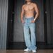 Men's Vintage Wide Leg Denim Trousers - High Waist Comfort Stretch-Free Jeans For Tall Figures (Blue)_mkmklike.com