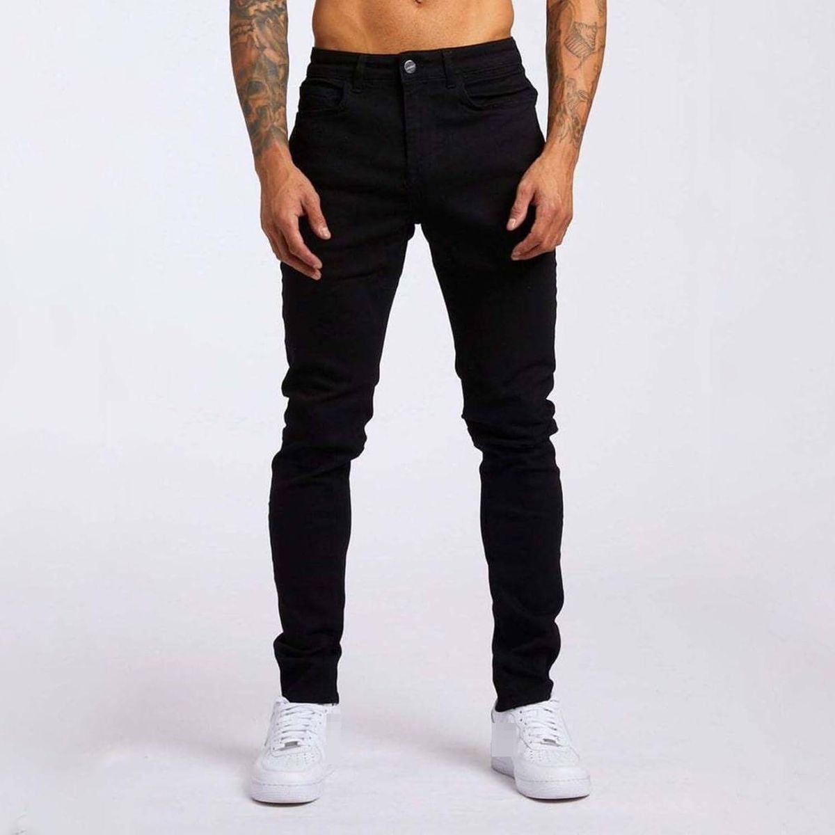 Men's Slim Fit Denim Jeans Stretch Comfort Classic Black Blue Gray Tapered Ankle Versatile Classic Washes_mkmklike.com
