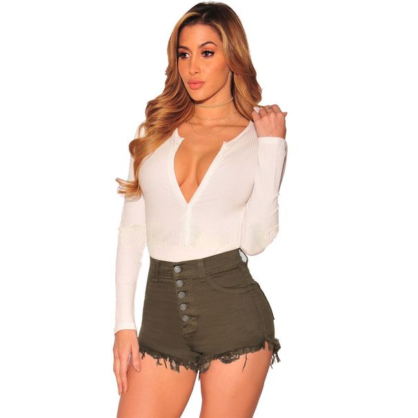 Women's Clothing Spot 5 Size 6 Colors Tassel Hem Women's Denim Shorts_mkmklike.com