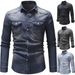 Pulse SKU: 3011 - New Retro European And American Simple Long Sleeve Denim Shirt For Men, Plus Size M-3XL_mkmklike.com