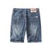 Summer Hand-ground Ripped Jeans Men's American Street Elastic Retro Five-point Jeans Men's Fat Short Pants_mkmklike.com