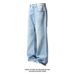 American Retro Washed Distressed Jeans For Men, Trendy New Style, Vibe High Street, Slimming, Slightly Flared_mkmklike.com