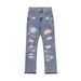 2026 European-USA Style High Street Hip-Hop Fashion Jeans Youth/Men Cotton Mid Waist Embroidery Patch Broken Hole Straight Type Cowboy Pants_mkmklike.com