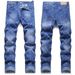 In Stock Foreign Trade High Slim Fit Youth Men's Personality Pearl Embroidery Street Fashion Denim Skinny Pants_mkmklike.com