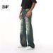 EF JEANS | 2025 Spring New Product Personalized Street Wear Old Jeans Loose Versatile Wide Leg Pants_mkmklike.com