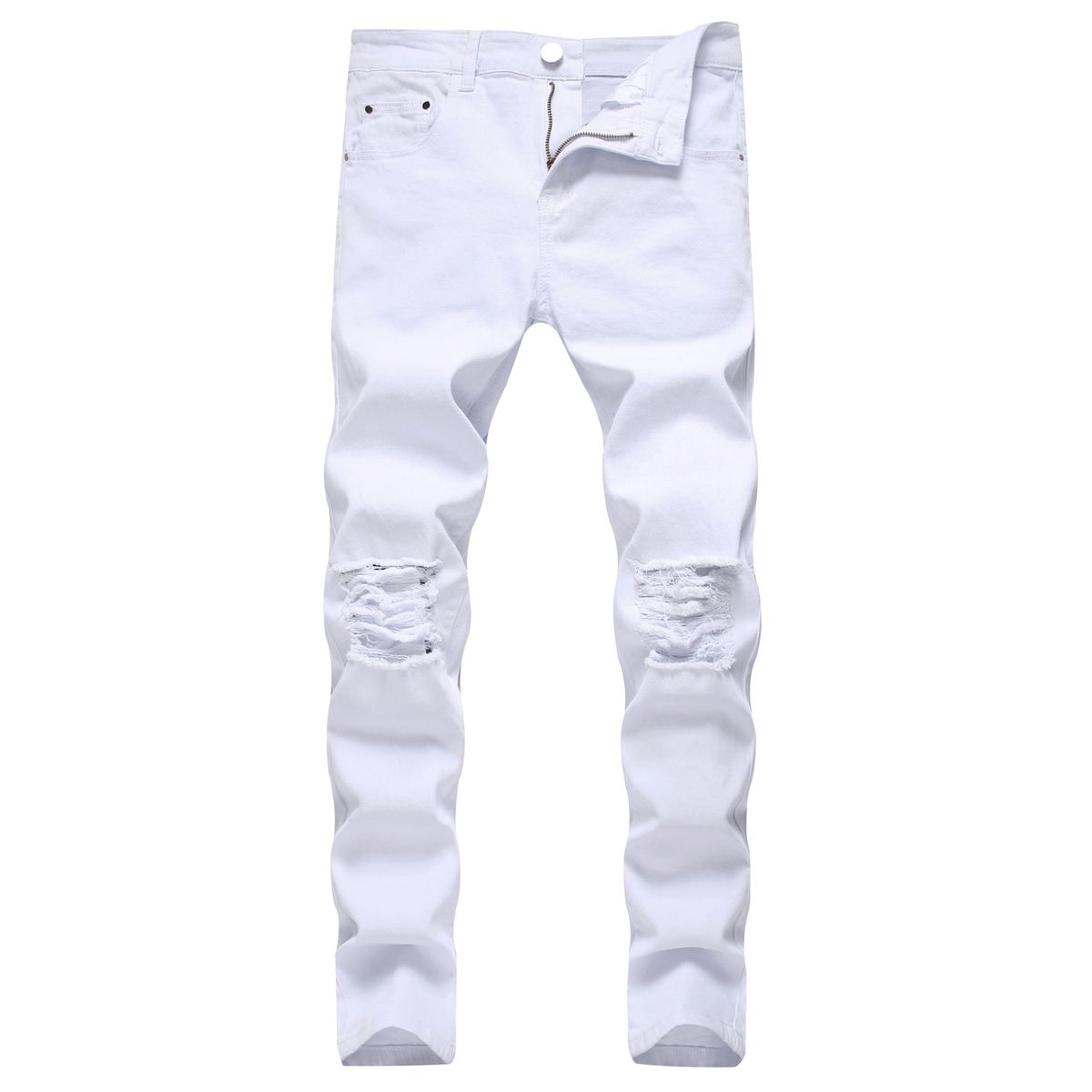 Men's Clothing Slim Fit Ripped Casual Stretch Denim Jeans_mkmklike.com