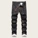 Men's Printed Stretch Jeans – Slim Fit Vintage Washed Denim Pants For Streetwear & Casual_mkmklike.com