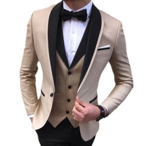 Large men's suit slim fit double fork groom's dress 2-piece set, formal casual solid color_mkmklike.com