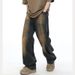 American Straight Leg Casual Jeans Men's High Street Trendy Brand Washed And Worn Long Pants_mkmklike.com