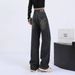 Retro High-Waisted Wide-Leg Jeans For Women, 2025 New Spring/Autumn Style, Petite American Loose Fit Narrow Straight_mkmklike.com