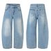 Men's Clothing & Archer0603 & American Style Blue Curved Blade Jeans For Men And Women, Washed, Three Dimensional Retro, Slimming Wide Leg Pants_mkmklike.com