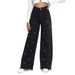 Women's Clothing Edge Patchwork Trendy Pearl-Embellished Distressed Hem Flared Jeans For Women - High Waist Wide Leg Denim Pants With Fringe Details_mkmklike.com