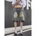 Men's Clothing Retro Old Waste Style Raw Edge Washed Denim Shorts Casual Versatile Shorts_mkmklike.com