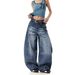 2025 Spring New Side Folding Wash Water Wide Leg Jeans For Men, Loose And Slimming, Casual Floor Pants_mkmklike.com