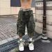 Men's Clothing High Street Camouflage Capri Jeans Trendy Washed Distressed Loose Fit American Style Ripped Workwear For Men And Women_mkmklike.com