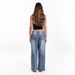 Women's Vintage Washed Flare Jeans - Retro High-Waist Wide Leg Denim Pants With Heart-Shaped Back Pockets (Blue, S-XXL)_mkmklike.com