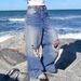 Women’s Clothing Ripped Jeans For Women Loose Straight High Street Summer Thin Ins Beggar Ladies Wide Leg Pants_mkmklike.com