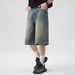 Men's Clothing Retro Trend 7 Point Jeans Summer New Loose Street Fashion Handsome Ripped Shorts_mkmklike.com