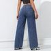 2025 Spring New American Style Women' Wide-Leg Jean, Wahed, Looe, Slimming, Straight-Leg, Floor-Length Denim_mkmklike.com