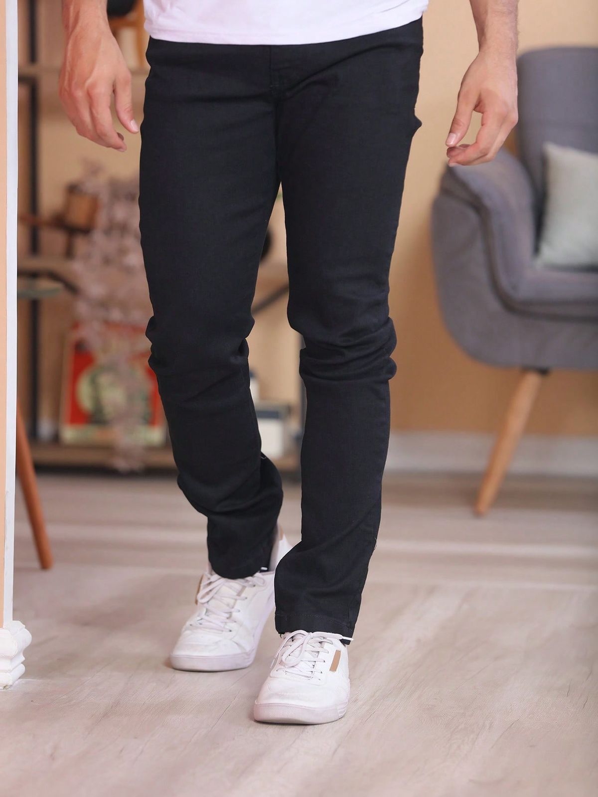 Men's Slim Fit Skinny Jeans Summer Street Style Washed Denim Versatile Hip Hop_mkmklike.com