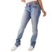 Women's Mid-Rise Straight Leg Jeans With Double Button Detail – Slimming, Versatile & Stylish Denim Pants For Casual & Chic Looks_mkmklike.com