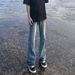Cleanfit White Jeans Men's American High Street Vibe Pants Straight Slim Ruffian Handsome Scimitar Slightly Pulled Pants_mkmklike.com