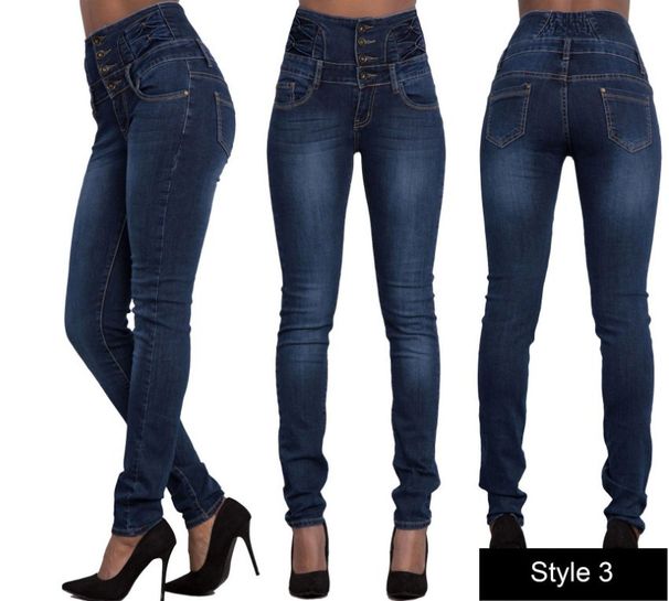 Women's jeans high-waist stretch slim jeans for women_mkmklike.com