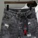 Men's Clothing Summer Thin Gray Ripped Denim Shorts Men's Style Slim Stretch Shorts Trendy Retro Pants_mkmklike.com