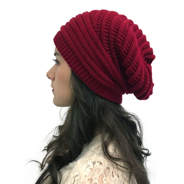 Hot Sale Casual Stylish Winter Headwear Woolen Hats Slouchy Beanie Knitted Beret Warm Wool Caps_mkmklike.com