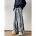 Men’s Deconstructed Patchwork Jeans – Frayed Hem, Tassel Details, Slightly Flared Wide Leg & Floor-Length Fit_mkmklike.com