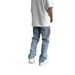 Men's Clothing Cool And Sophisticated High Street High Street Distressed Denim Jeans - Straight Leg Baggy Pants For Casual Streetwear (Light Blue)_mkmklike.com