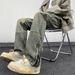Zipper Slit Jeans For Men, Spring And Autumn Style, American Style Slim-fit Trousers, Loose Straight-leg High Street_mkmklike.com