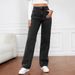 Women's Y2K Fashion Loose Straight Leg Trousers Retro Washed Denim Jeans Simple American Style Cross Border Wholesale_mkmklike.com