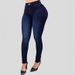 Women's High-Waisted Slim Fit Skinny Jeans Solid Color Elastic Casual Denim Jeans For Spring/Autumn Summer_mkmklike.com
