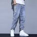 Men's Plus Size Cargo Jogger Pants - Loose Fit Cropped Harem Style Casual Trousers For Spring & Autumn_mkmklike.com