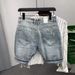 Retro Heavy Washed Distressed Work Shorts for Men Loose Straight Denim Summer Trendy Clothing_mkmklike.com