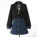 New Women's Slim Fit Denim Patchwork Suit Jacket Faux Two Piece Mid Length Top Casual Style In Blue_mkmklike.com
