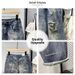 Vintage Washed Distressed Denim Jeans For Men, Relaxed Fit Straight Leg Loose Casual Trousers, Retro Blue Denim Pants_mkmklike.com