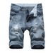 Summer New Trendy Men's Washed Straight Jeans Five-point Pants Korean Version Men's Casual Slim Shorts Cross-border_mkmklike.com